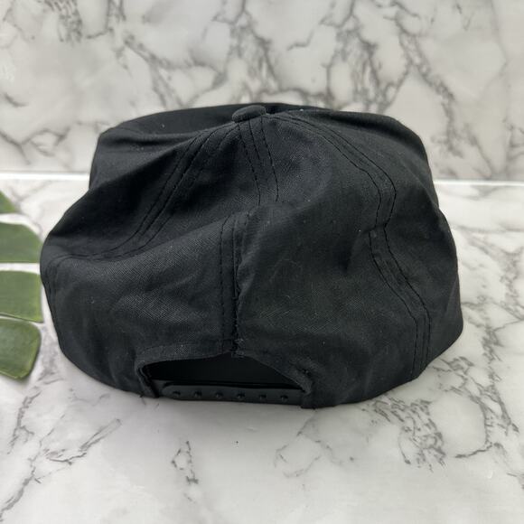 Hawaii Vintage 90s Snap Back Hat One Size Black Rainbow Embroidered Fish Sun - Picture 4 of 6